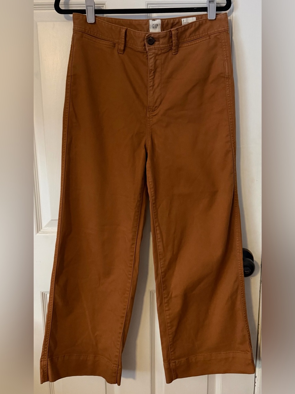 GAP High Rise Wide Leg Crop Pants Size 8 Brown Rust Fall